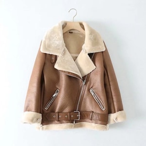 Winter Coats Women Thick  Leather Fur Sheepskin Coat Female Fur Leather Jacket