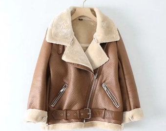Winter Coats Women Thick  Leather Fur Sheepskin Coat Female Fur Leather Jacket