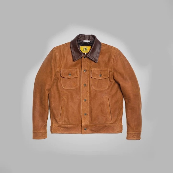 【DEARMINE】Movie Western Suede Jacket Native American Jacket Genuine Suede Leather Jacket with