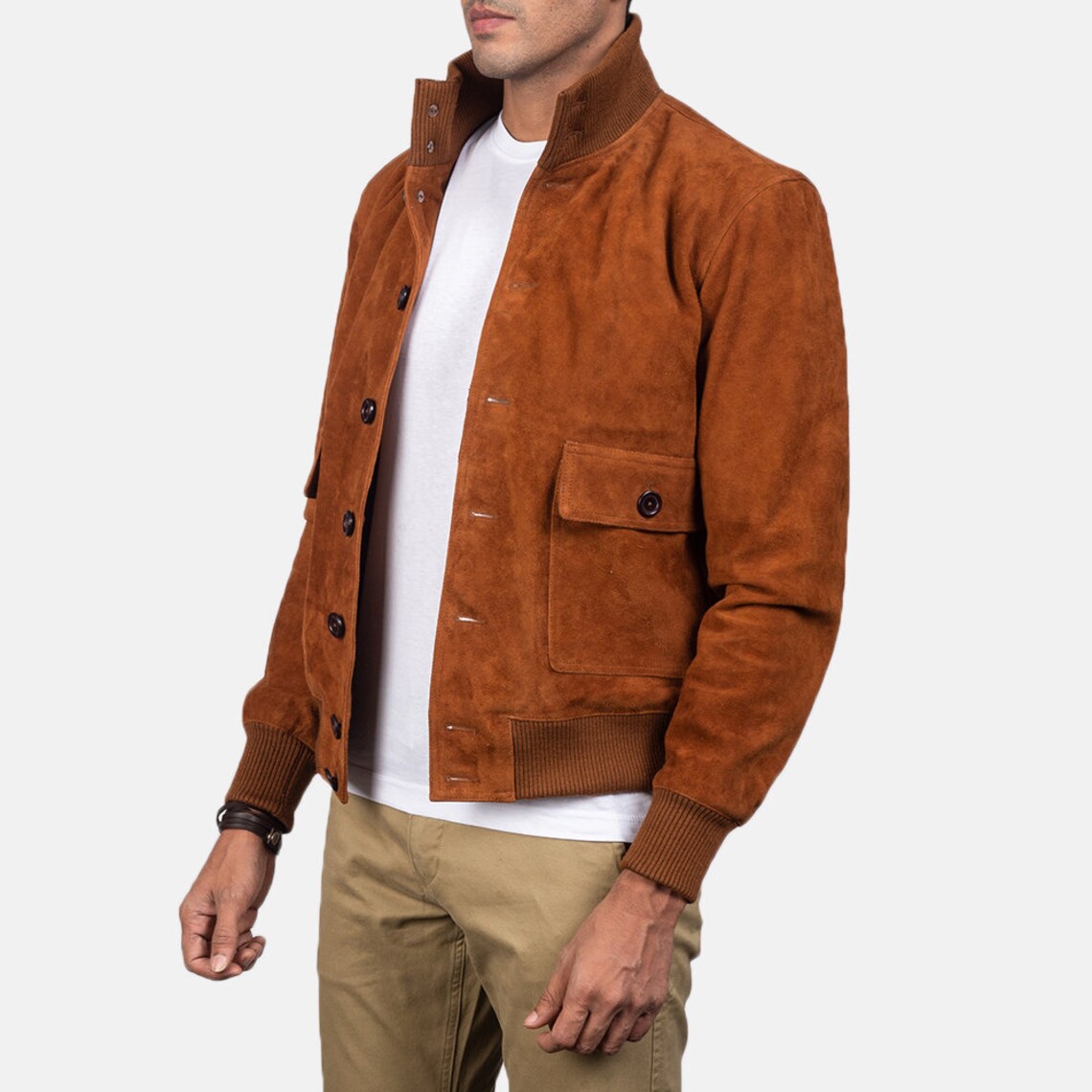 Suedine Cow Print Bomber - Beige/Brown