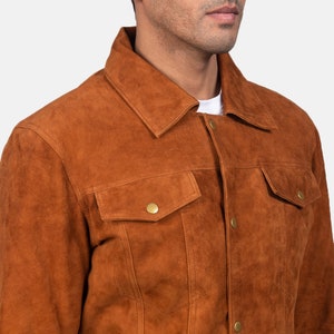 Tan Suede Trucker Jacket