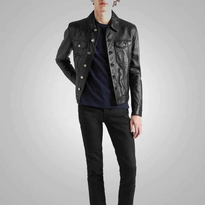 Leather trucker jacket levis - Etsy 日本 Leather trucker jacket levis - Etsy 日本