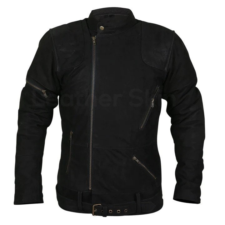  TLAENSON Boys Black Leather Jacket Studded Motorcycle