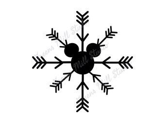 Mickey Snowflake Svg | Etsy