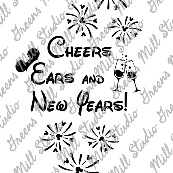 Cheers Ears New Years Mickey Fireworks Dis Digital download png jpg