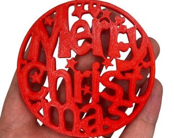 Ornement d’arbre de Noël 2021, Joyeux Noël, Cadeau secret du Père Noël, Ornement plat circulaire