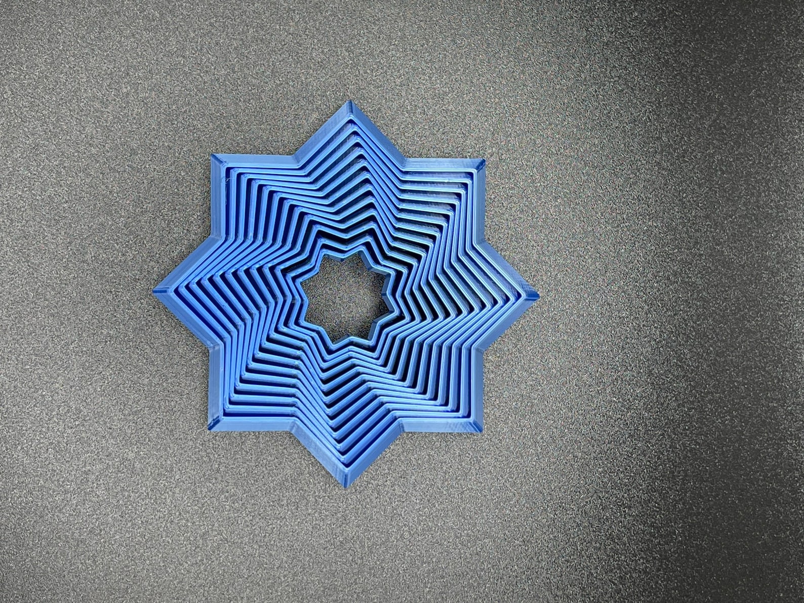 3D Printed Fidget Star Toy - Fractal Hexagon Sensory Toy For Adults, Office Stress Relief & Focus (Blue Purple, Large)