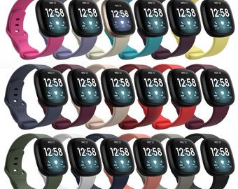 Fitbit Versa 4/Versa 3/Versa Sense 2/Versa Sense Silicon Replacement Strap Silicone Band Bracelet Wristband Sport