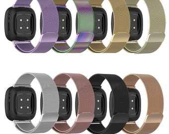 Fitbit Versa 4/Versa Sense 2 Milanese Stainless Steel Bracelet Replacement Magnetic Closure Strap For Man Woman