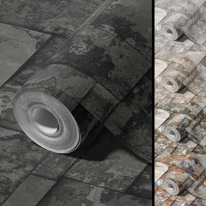 Luxury Industrial Concrete Wallpaper, Embossed Non-Woven Vinyl Wall Covering, Washable Modern Wallpaper - One Roll Covers 177 sq ft