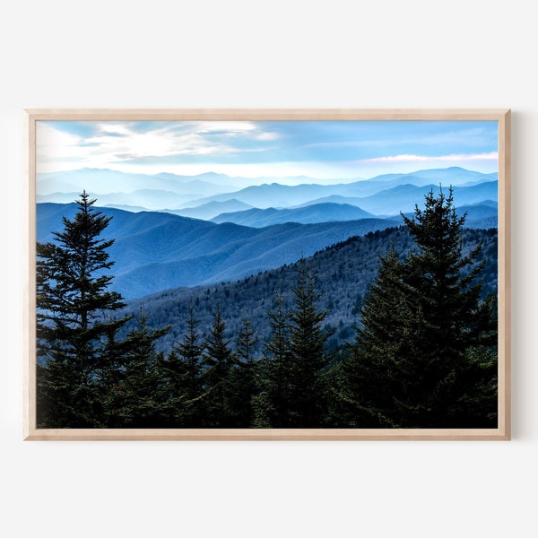 Great Smoky Mountains Photography, Tennessee Mountain Landscape, Mountain Cabin Decor, National Park Printable, Smokies Digital Print