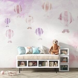 Wall Mural Hot Air Balloon Animals Wall Cover Kids Room Nursery