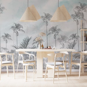 Tropical Tress and Leaves Mural Cool Customizable Wall Mural Wallpaper
