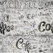 Restaurant Coffee Lettering Special Design Mural Wallpaper on Gray ...
