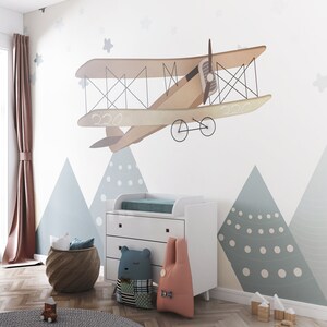 Kids Mountain Wall Mural Wallpaper Hot Air Balloons Nursery
