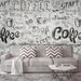 Restaurant Coffee Lettering Special Design Mural Wallpaper on Gray ...