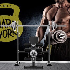 Sports gym wallpaper muscular man, Special Design, Mural Wallpaper