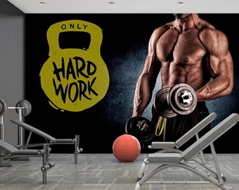 Sports Gym Wallpaper Muscular Man Special Design Mural - Etsy Sports Gym Wallpaper Muscular Man Special Design Mural - Etsy