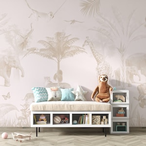 Forest Animals Wallpaper, Kids Wallpaper, Nursery Wall Decal, Removable Wallpaper Kids, Nursery Wallpaper