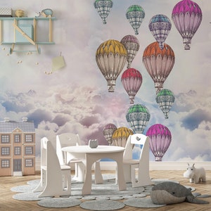 Dreamy Hot Air Balloon and Star Wall Decals for Nursery and Kids' Room
