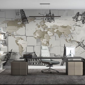 Lugares famosos del mundo en papel pintado 3D Mural de pared moderna