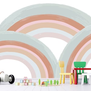 Adesivo murale arcobaleno pastello, adesivo murale per cameretta dei bambini, adesivi murali per camerette, decorazioni per baby shower, regalo per neonato, adesivo murale arcobaleno per bambini