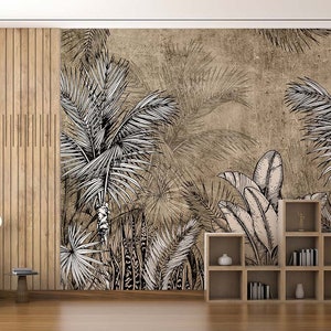 Custom Design Vintage Style Tropical Mural Wallpaper