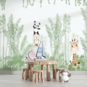 Kids Wallpaper | Kids Safari Jungle Animals Wall Mural | Safari Wallpaper