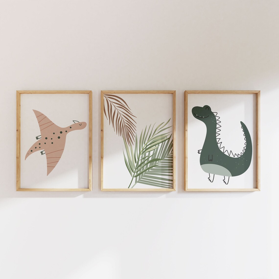 Set of 8 Pink Dinosaur Wall Art, Digital Instant Download, Kids Bedroom