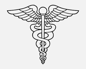 USCG Health Services Technician Insignia, Silhouette Vector (Digital Nedladdning)