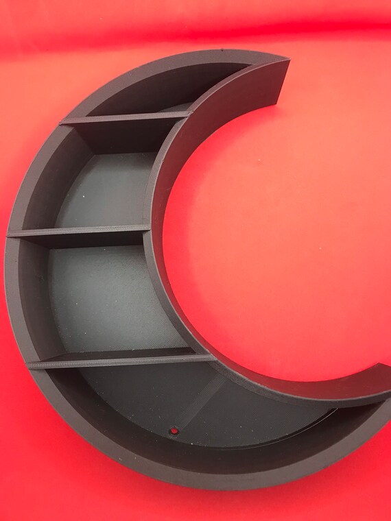 3D Printed Black Crescent Moon Wall Shelf Etsy