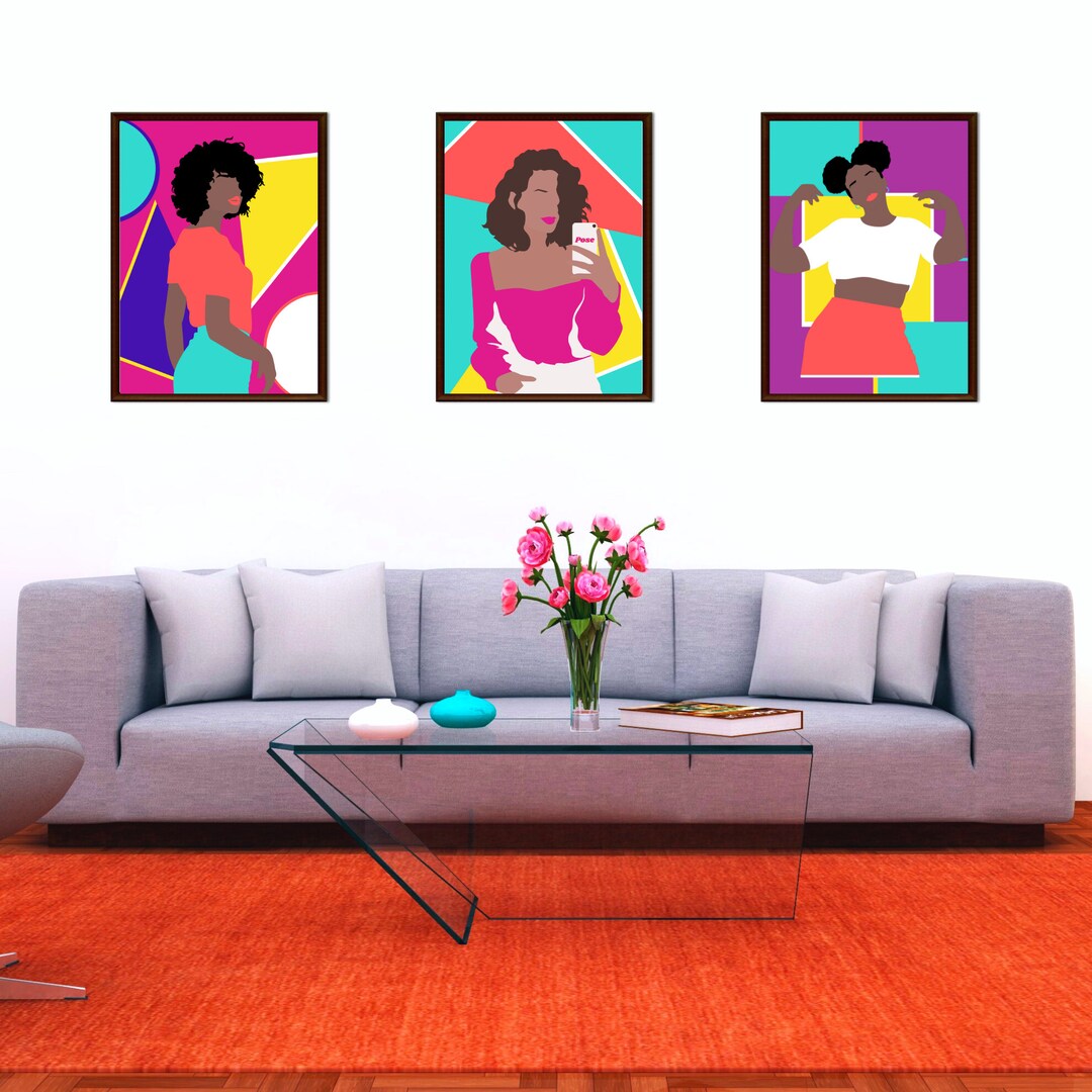 Trio Black Woman Wall Art, Digital Download, Black Art, JPG, Poster ...