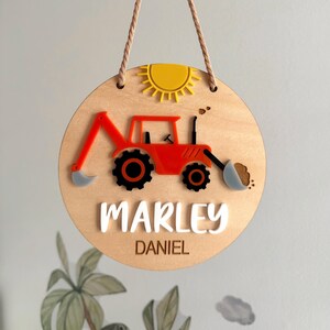 Construction Digger Room Sign | Personalised Digger Sign | Custom Digger | Kids Decor | Digger Lover | Nursery Name Sign | Truck Sign