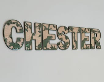 Dinosaur Name Sign | Dinosaur Letters | Personalised Name Sign | Custom Name Decor | Dinosaur Theme Decor | Dinosaur Wall Art | Dino Initial