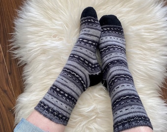 Hand Knitted Socks, Wool Socks, Handmade Socks, Gift Idea, Christmas Gift