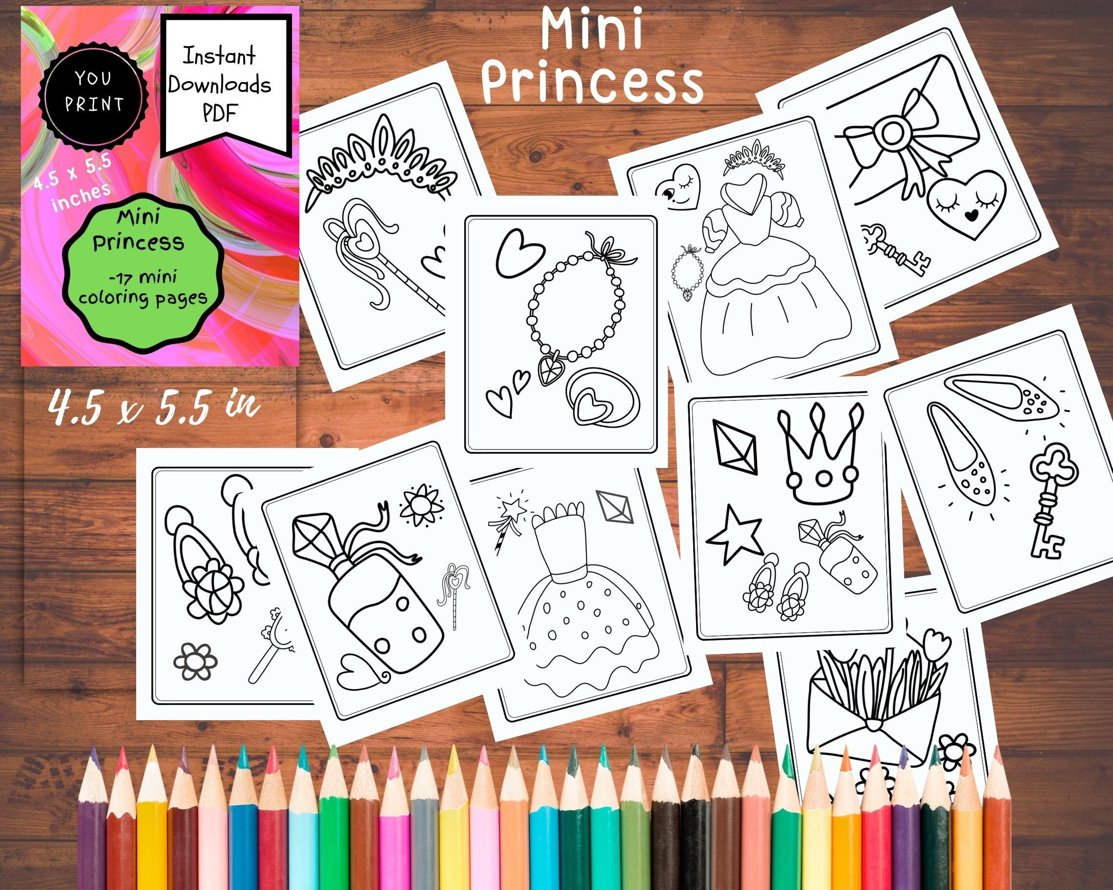Mini Princess Butterfly- Minimat Coloring Kit Princess & Butterfly –