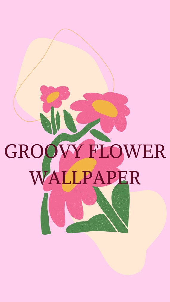 Cute Groovy Pink Wallpaper for Iphone Etsy