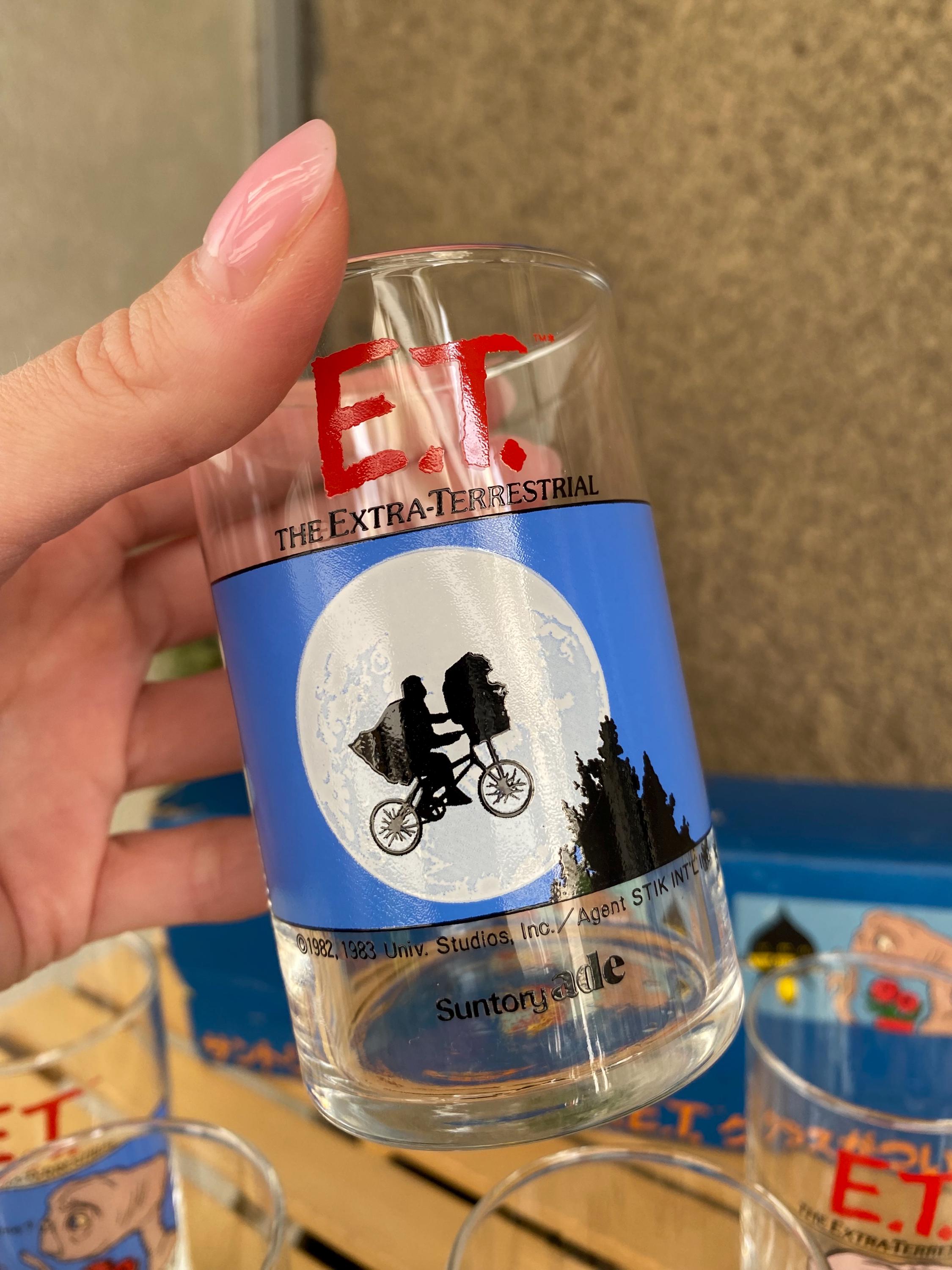 E.T. THE EXTRA-TERRESTRIAL グラス 2個セット Rare Vintage ET Extra Terrestrial Drinking Glass Set of 5 Japan