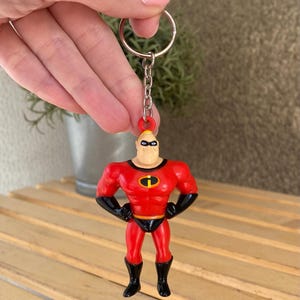 The Incredibles Mr Incredible pvc keychain Disney, figure cartoon character plastic key ring