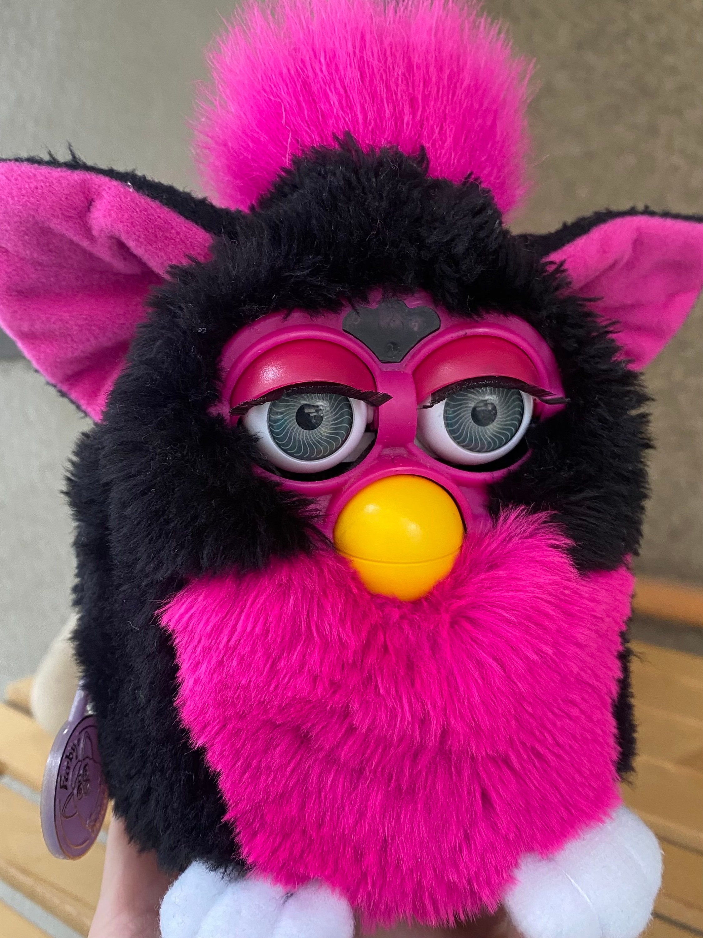 Pink and black furby sale