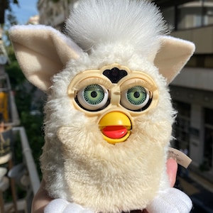 Vintage Furby Skunky 1998 Black White Green Eyes 1990s 70