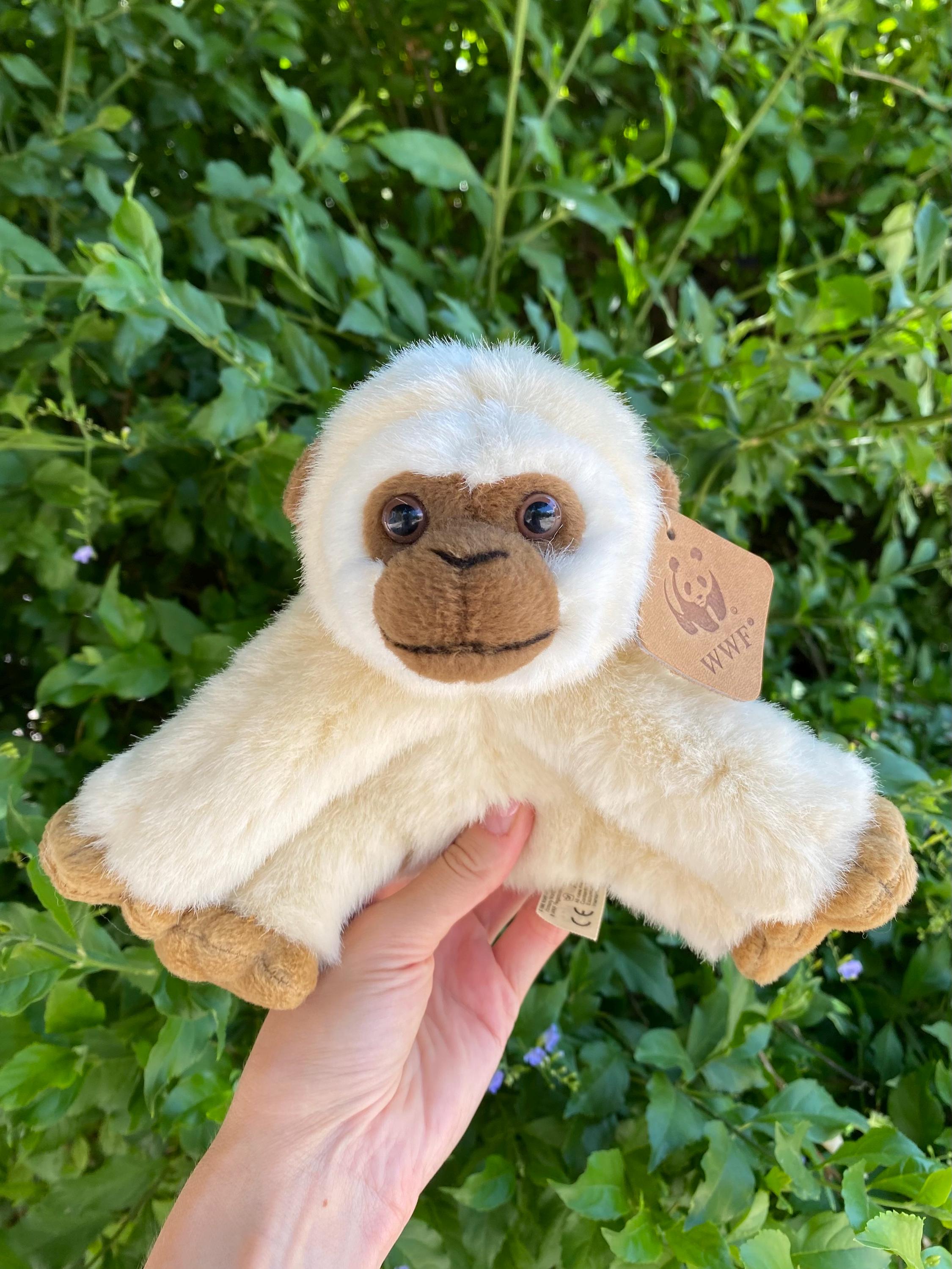 Rare Vintage Baby Monkey Gibbon Toy Anna Club Plush Leather Tag