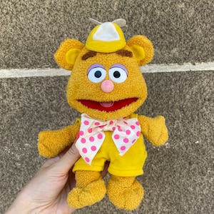 Vintage Fozzie the Bear Baby plush toy Jim Henson Muppet Show, Kermit the Frog friends Muppets Babies