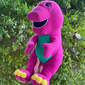 Kolekcjonerska duża pluszowa zabawka Barney Dinozaur 1996, fioletowy, miękki pluszowy Barney Dino