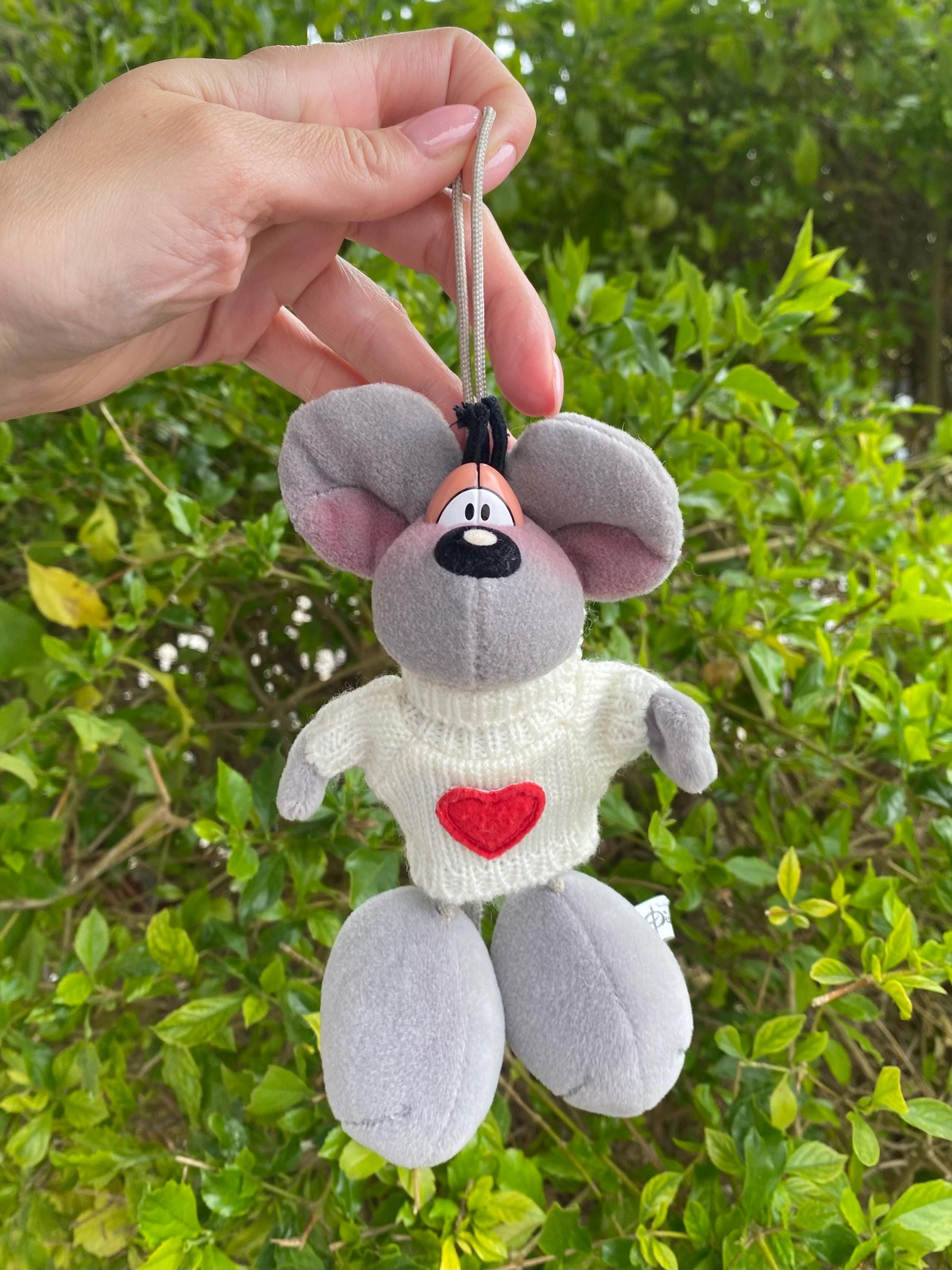 Cute Small Diddl Plush Bag Charm Thomas Goletz 1990s, Vintage 