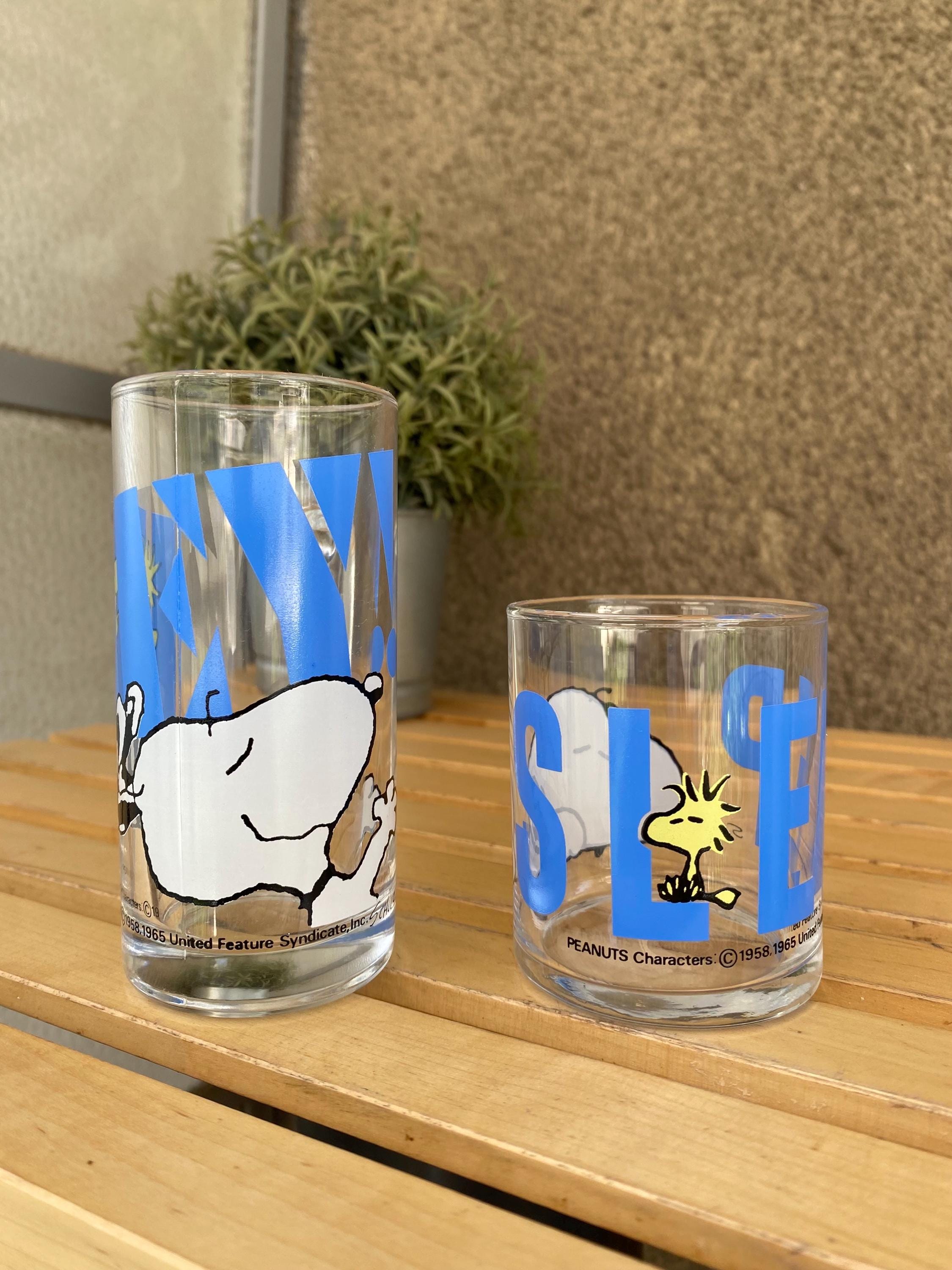 Vintage Snoopy & Woodstock Glass Set of 2 : 1965 Peanuts Collector's  Tumbler - Etsy