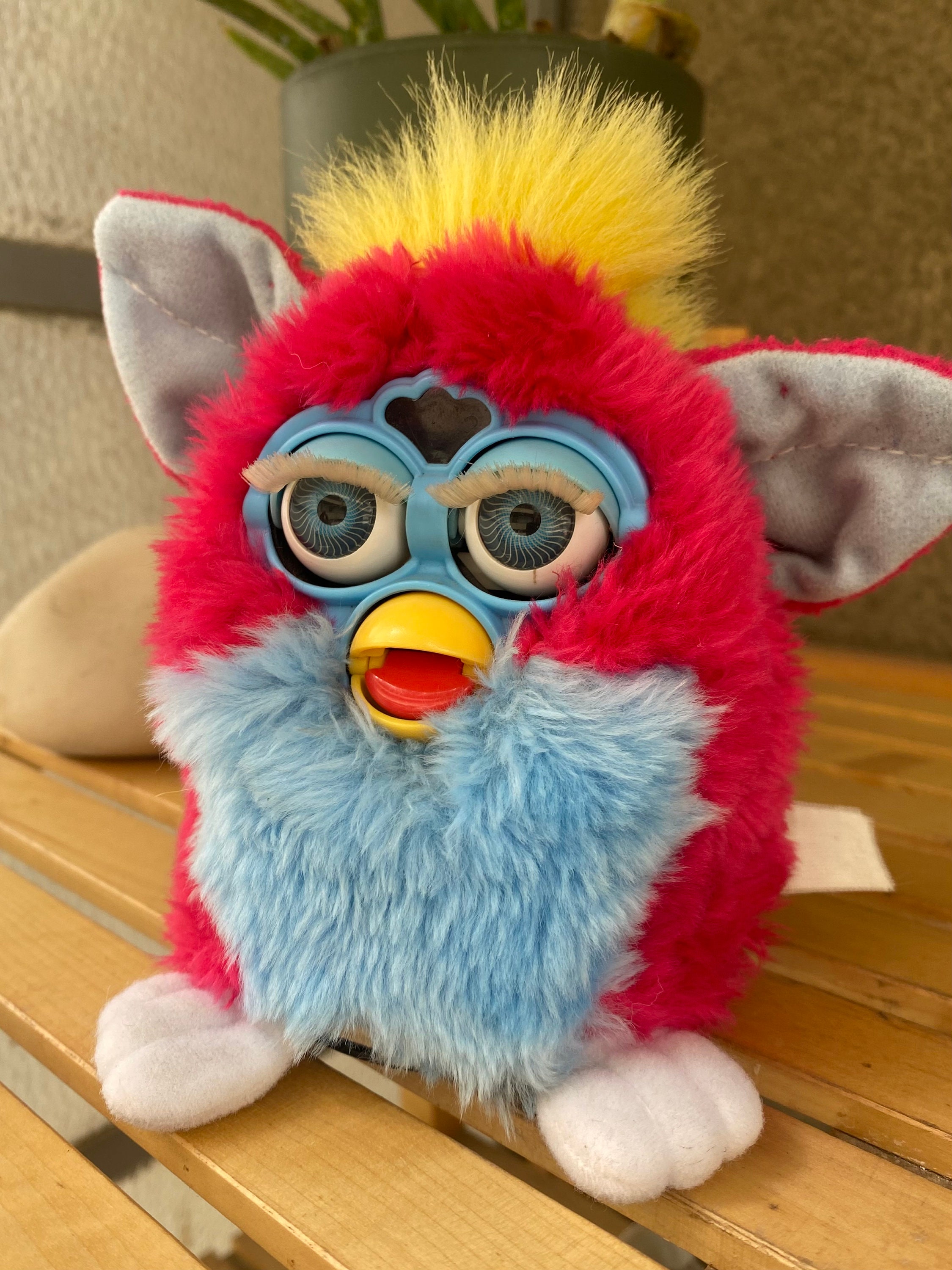 Bright Pink & Blue Furby Sherbet 1998 WORKING, Vintage Rare  display picture 1