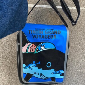 Rare Tintin Vinyl Messenger Shoulder Bag, Tintin Grand Voyageur