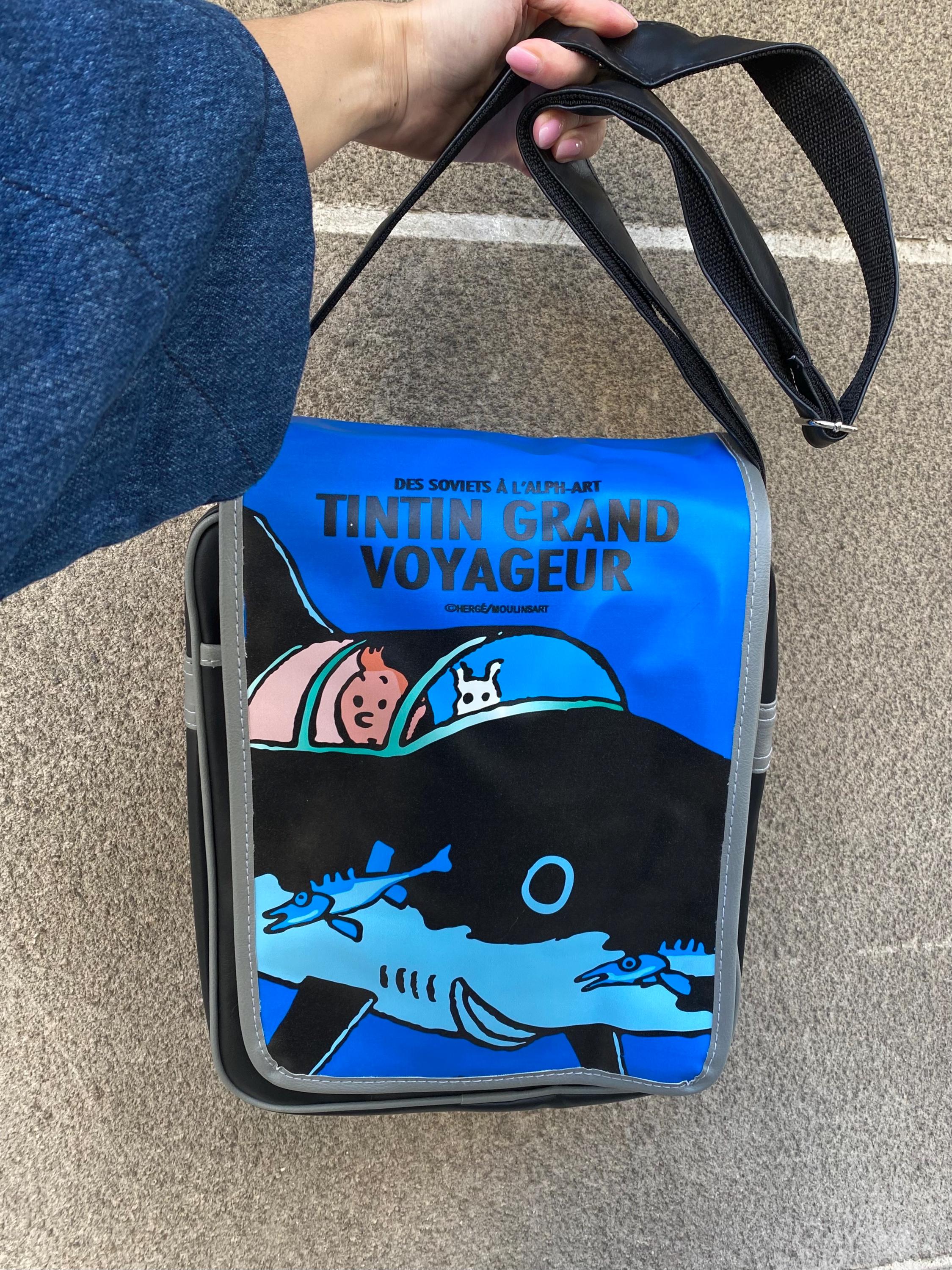TINTIN　タンタン キャラクターショルダーバッグ Rare Tintin Vinyl Messenger Shoulder Bag, Tintin Grand Voyageur