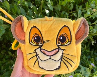 希少なシンバぬいぐるみポーチ：ライオンキングキーチェーンバッグ